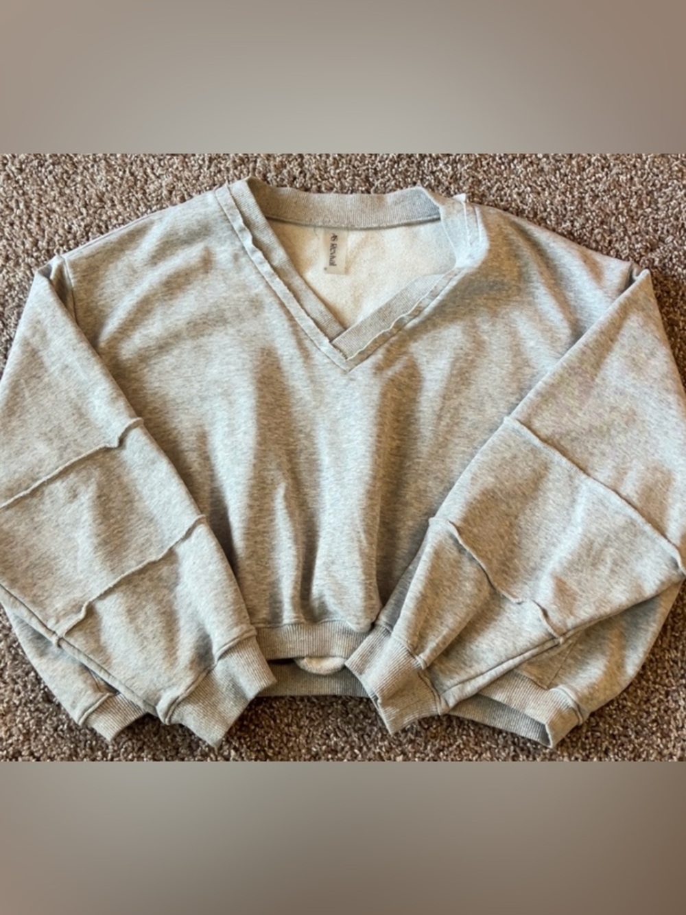 Light Gray V-Neck Women’s Sweater AS Revival